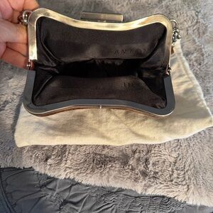 ANTONIO MELANI Silver and Black Clutch